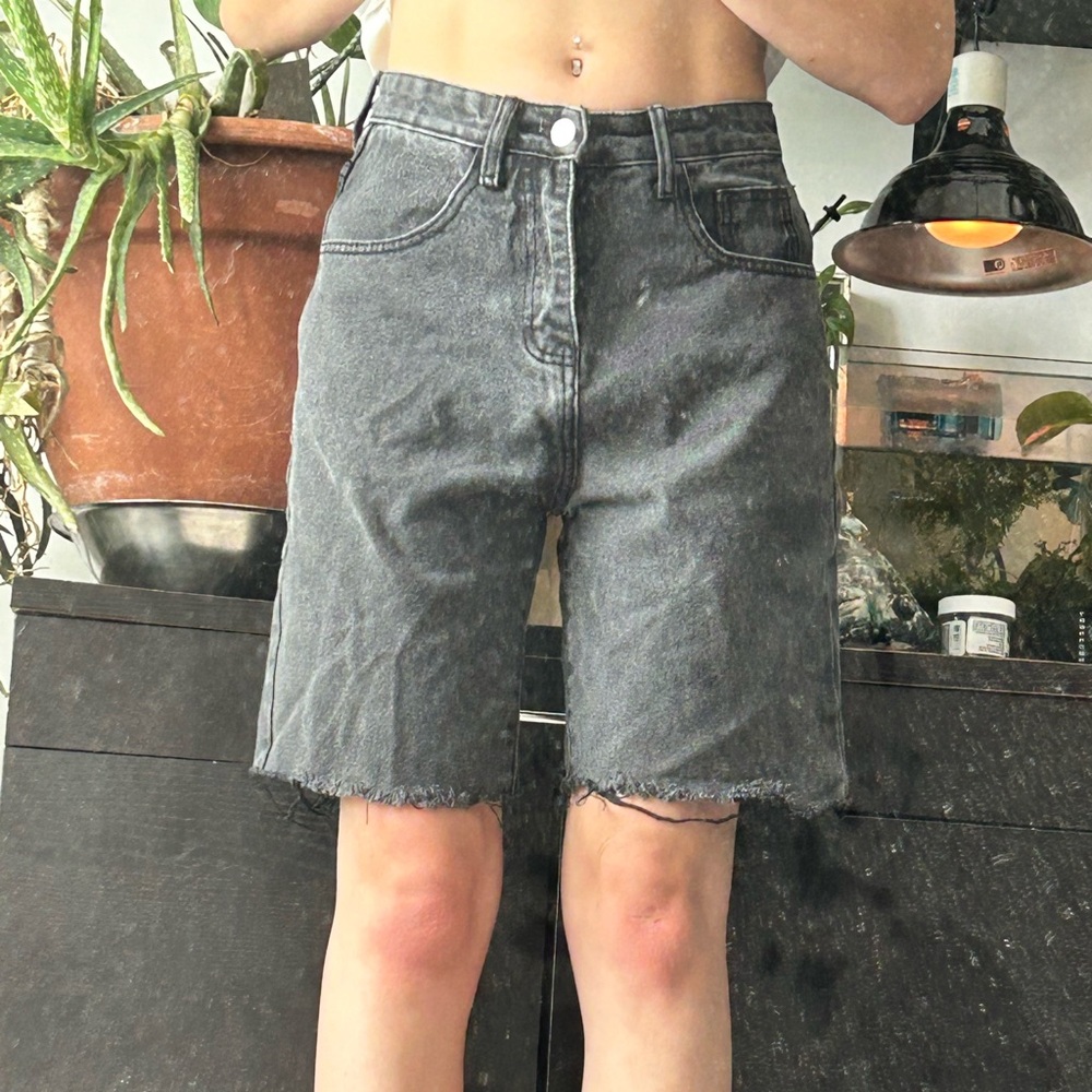 Black Denim Jorts